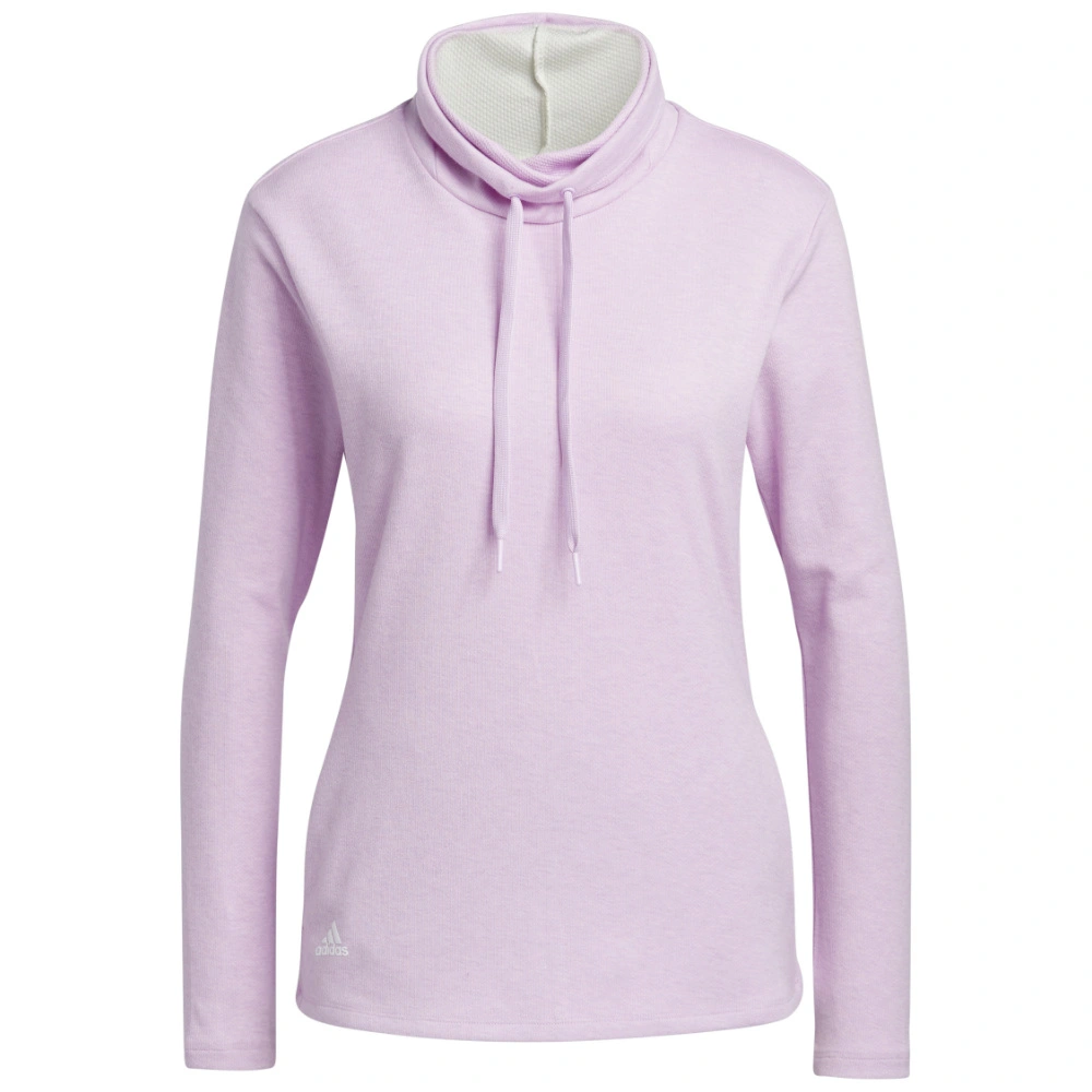 Adidas Ladies Melange High Mock Golf Pullover - Image 2