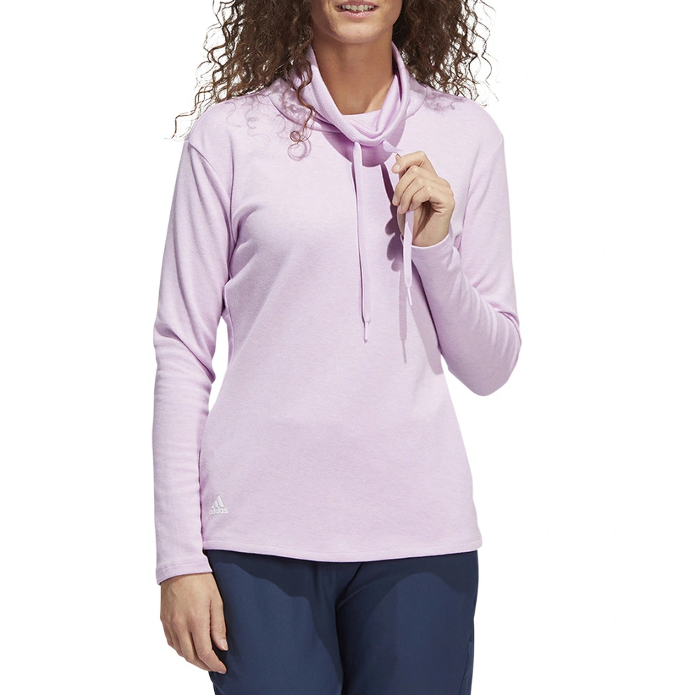 Adidas Ladies Melange High Mock Golf Pullover - Image 5