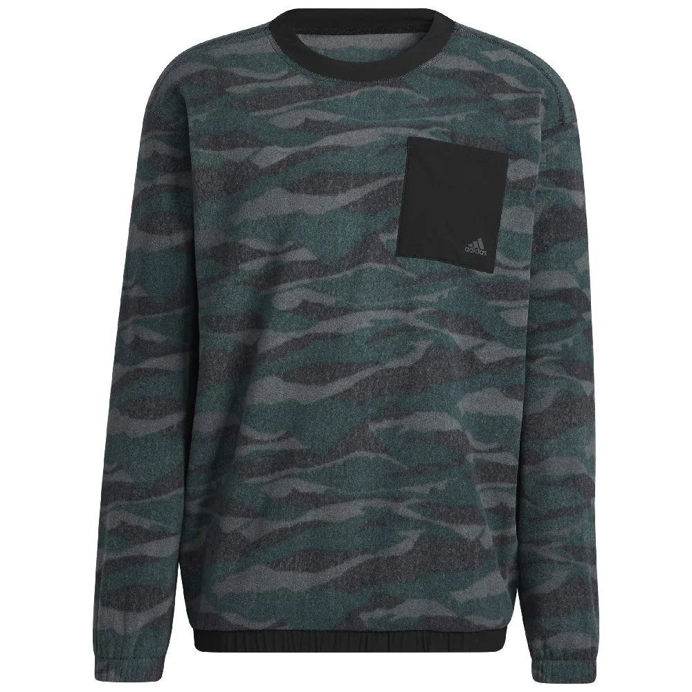 Adidas Men's Texture-Print Crew Golf Sweatshirt - Image 6
