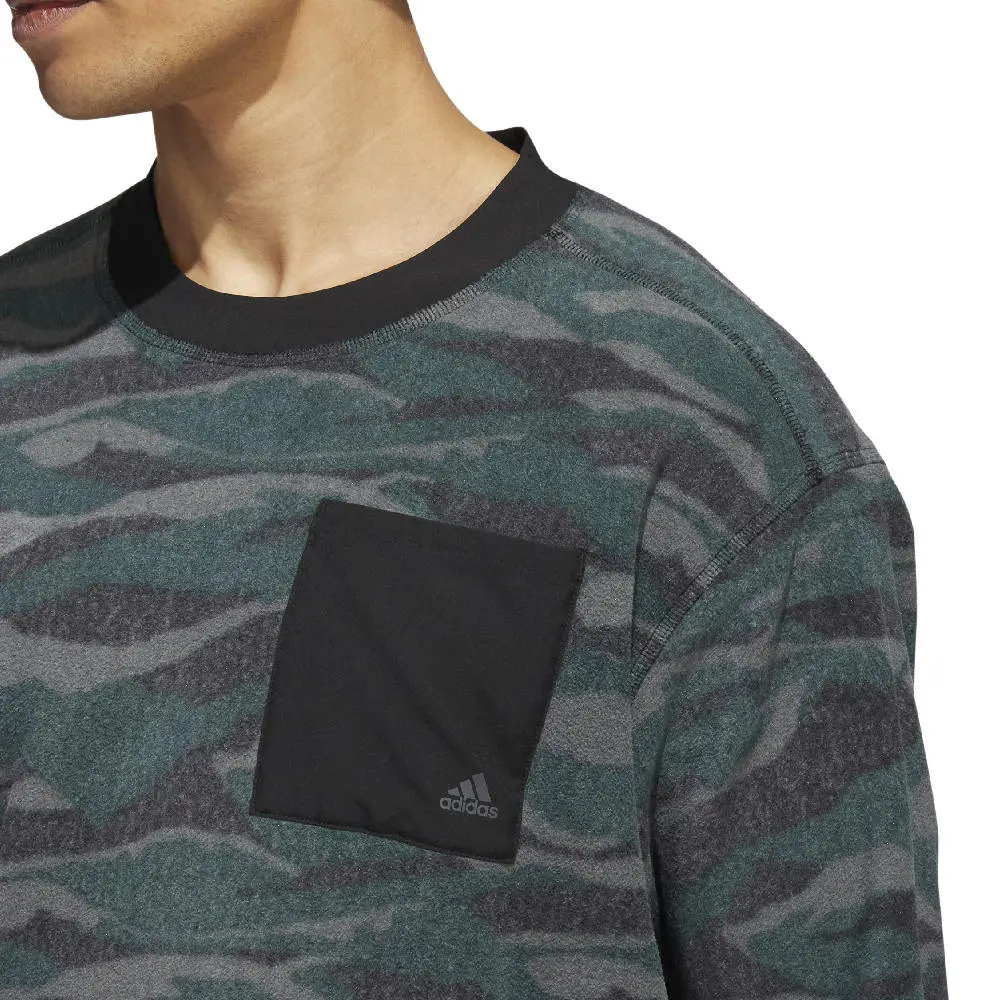 Adidas Men's Texture-Print Crew Golf Sweatshirt - Image 9