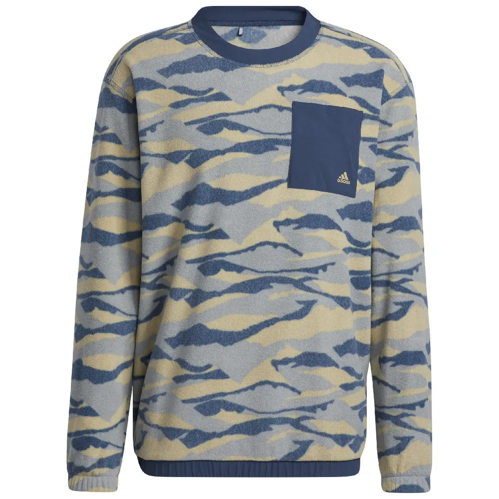 Adidas Men's Texture-Print Crew Golf Sweatshirt