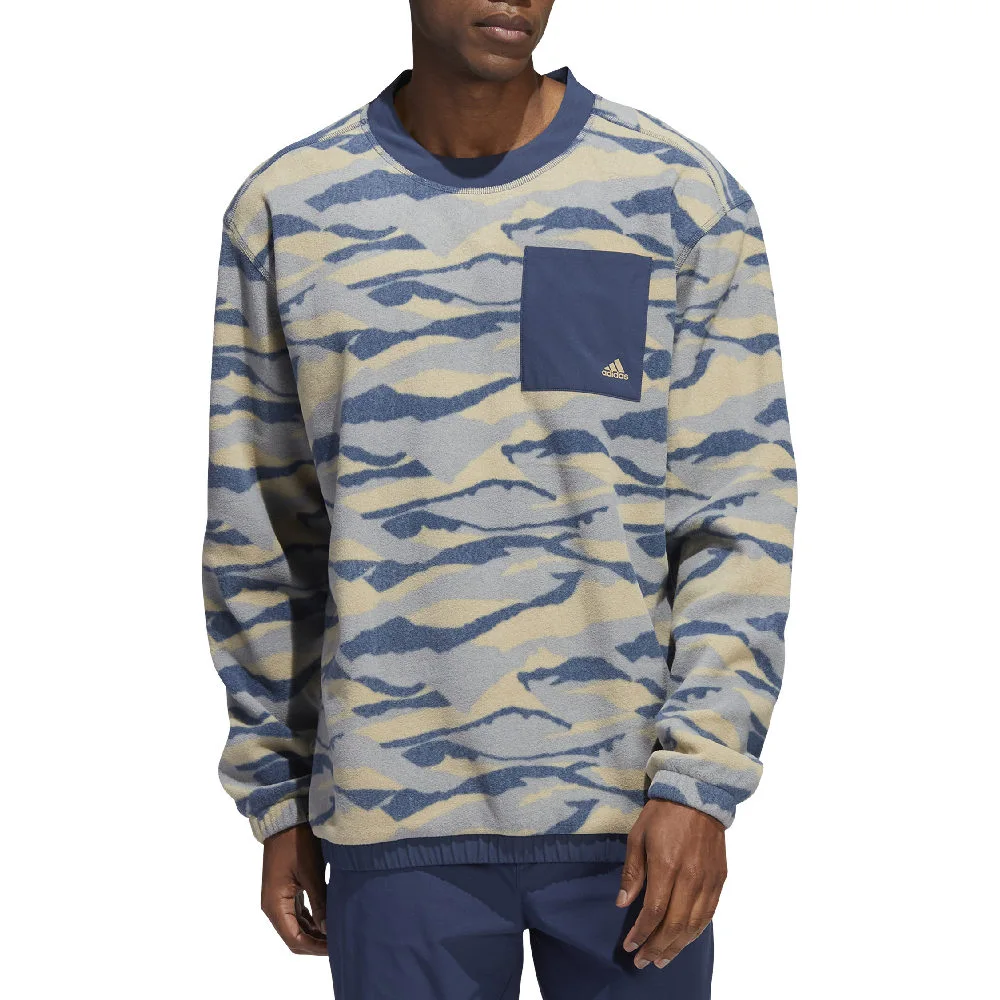 Adidas Men's Texture-Print Crew Golf Sweatshirt - Image 5