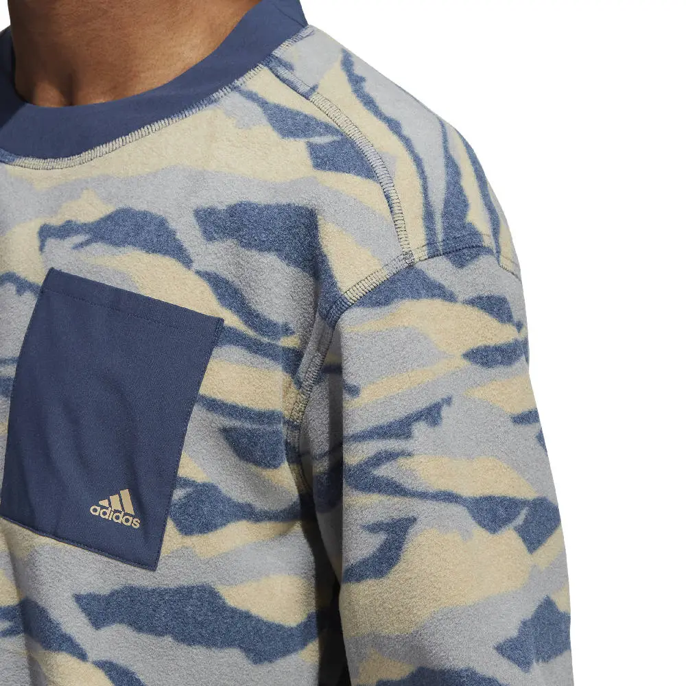 Adidas Men's Texture-Print Crew Golf Sweatshirt - Image 3